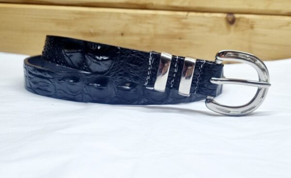 Genuine crocodile lads belt Gold or chrome buckle