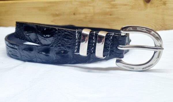 Genuine crocodile lads belt Gold or chrome buckle - Image 3